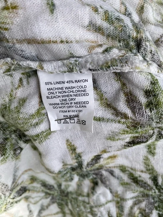 BRIGGS Palm Print Drawstring Shorts — Cream & Olive - Picture 5 of 5